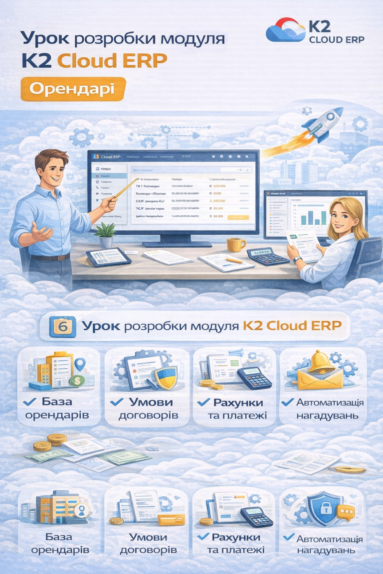 Модуль «Орендарі» K2 ERP: оренда без «запишіть у блокнот, потім в 1С»