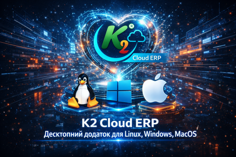 K2 ERP Desktop: Linux, Windows, macOS — хмари без хаосу вкладок