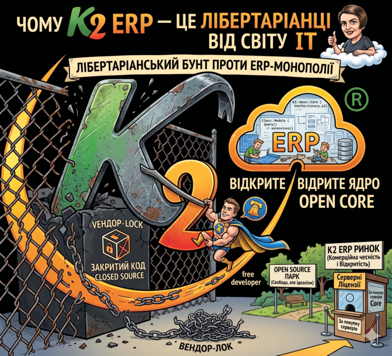 Open Source чи відкритий код? K2 ERP для тих, хто плутає терміни
