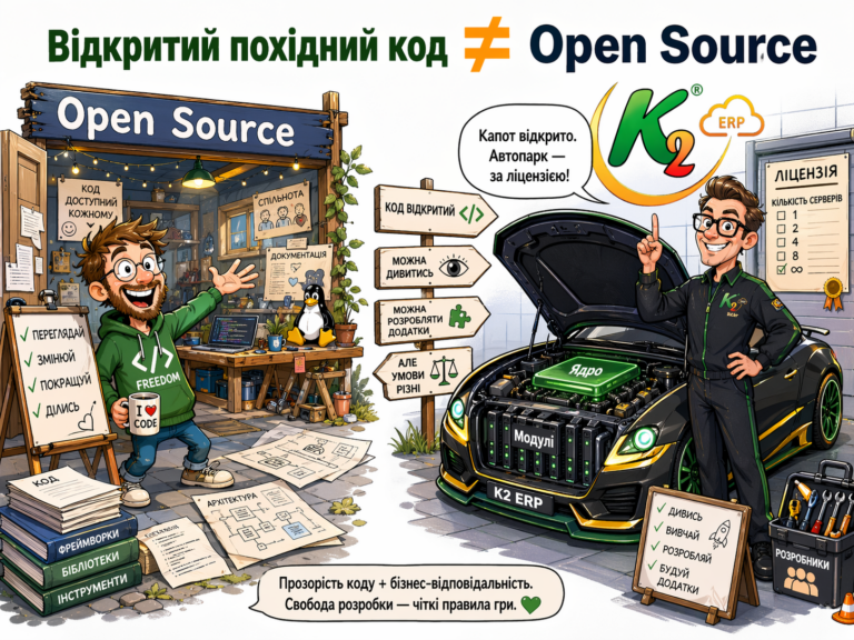 Відкритий код K2 ERP: коли програмісти не просять «золотий ключик»