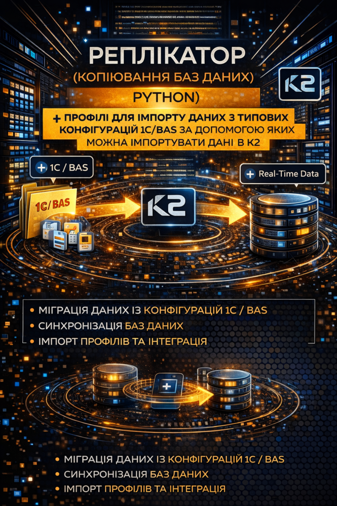 Реплікатор K2 ERP: перенос даних без нічного копіювання баз 1 Реплікатор