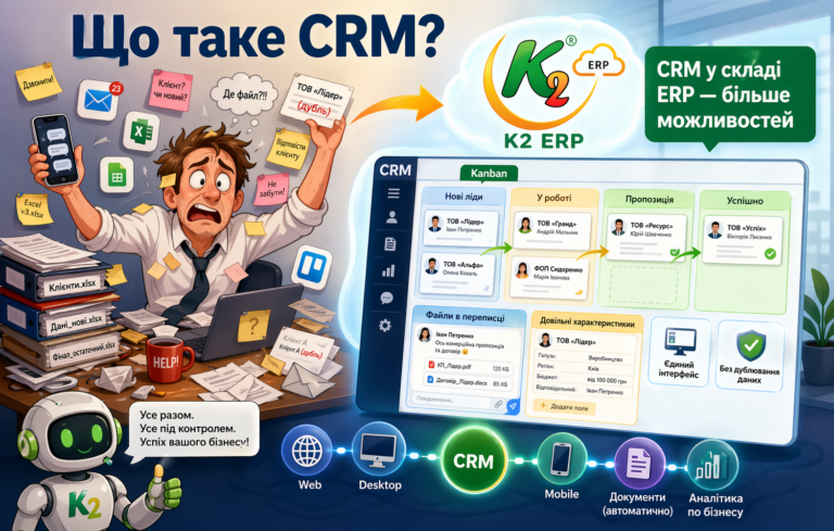 CRM + ERP в K2: коли продажі і склад нарешті говорять однією мовою