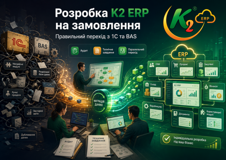 K2 ERP на замовлення: перехід з 1С/BAS без зупинки складу