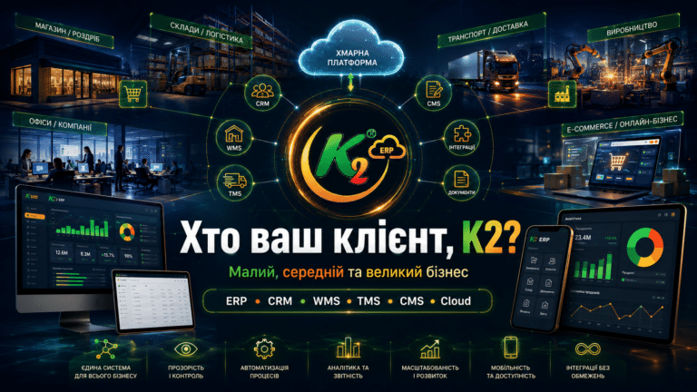 Хто клієнт K2 ERP: кому платформа «зайде», а кому — ні